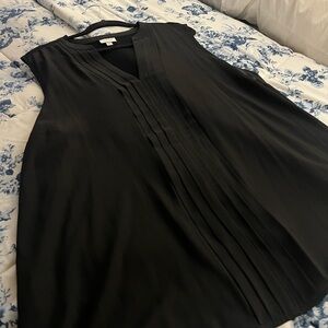 Avenue Black Sleeveless Top with Blue Floral Lining